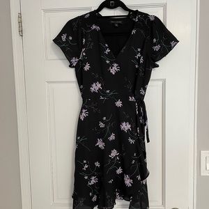 Women’s Black Floral Wrap Dress (Size 0)